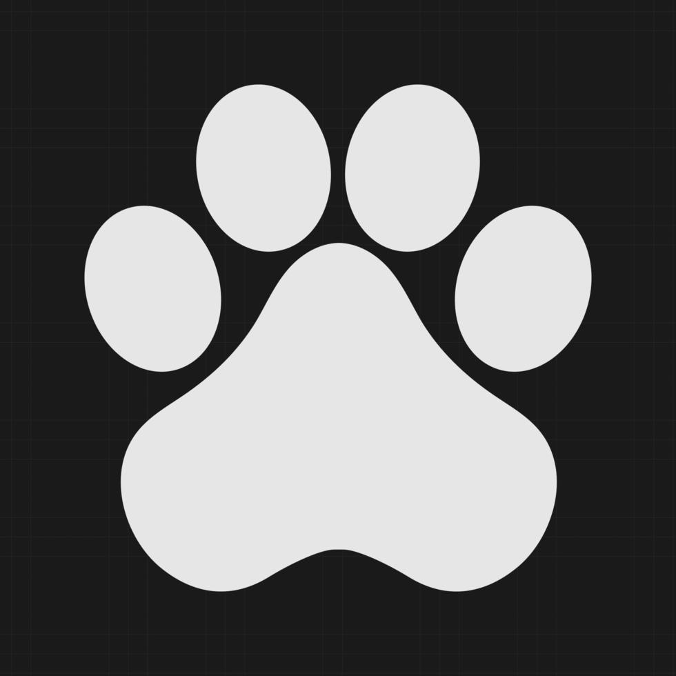 vettore di zampa di gatto. icona dell'impronta. illustrazione di simbolo del personaggio dei cartoni animati. colore modificabile
