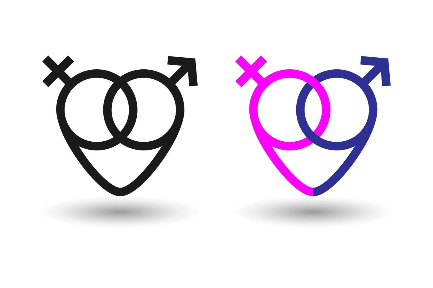 simboli di genere. maschio femmina. concetto astratto. vettore
