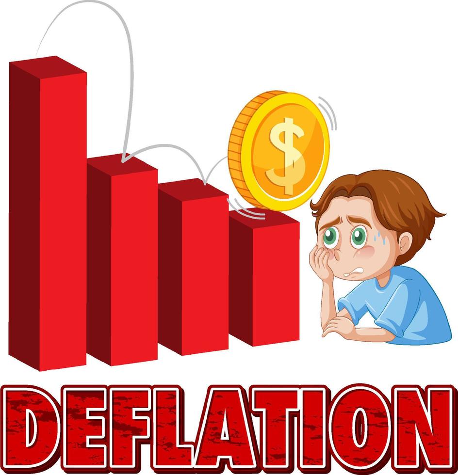 logo del carattere di deflazione e dipendente licenziato vettore