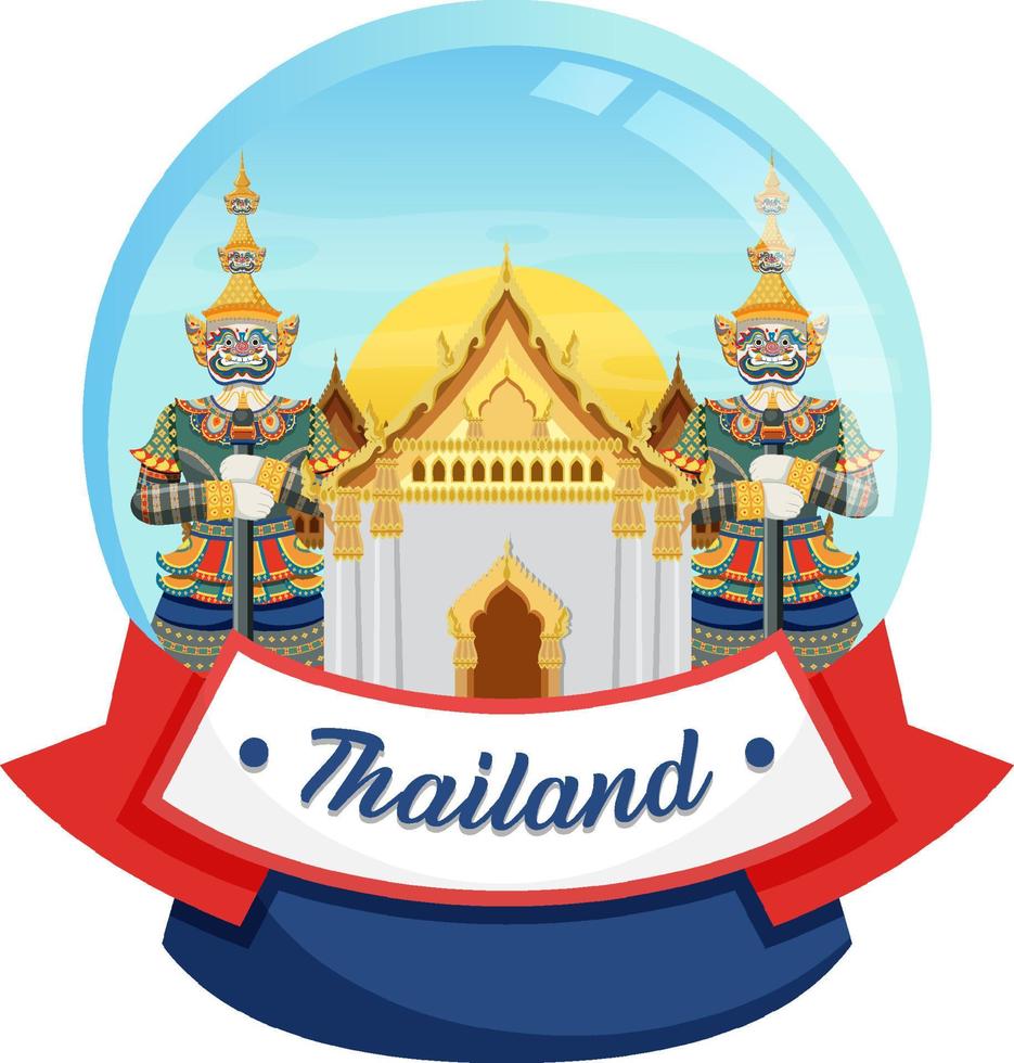 bandiera del logo del punto di riferimento di bangkok thailandia vettore