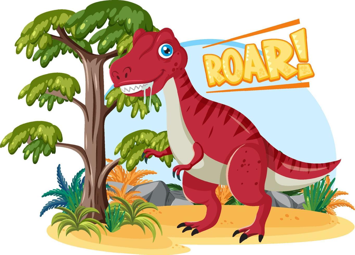 piccolo simpatico personaggio dei cartoni animati di dinosauro tirannosauro vettore