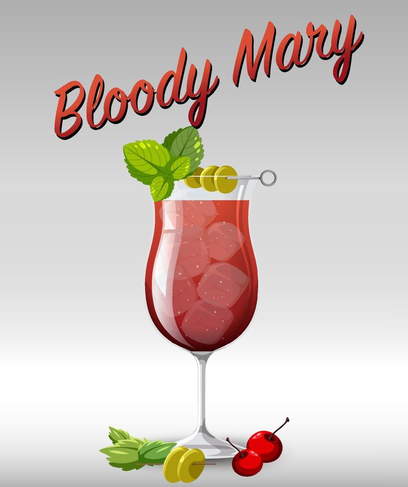 Bloody Mary cocktail nel bicchiere vettore
