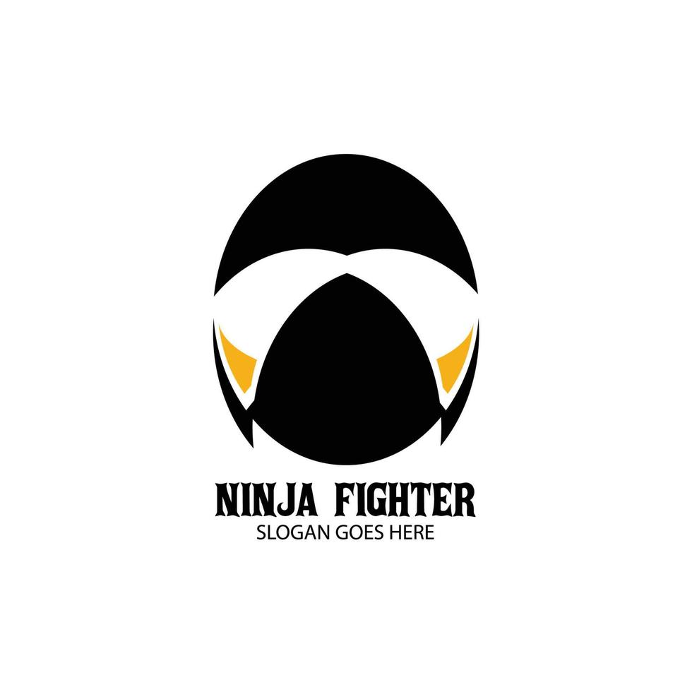 disegno del logo del combattente ninja vettore