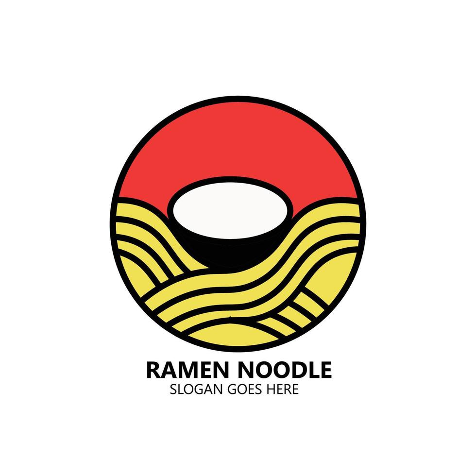 Design del logo del ristorante di ramen noodle vettore