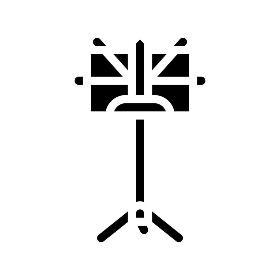 supporto musicale icona glifo illustrazione vettoriale nero