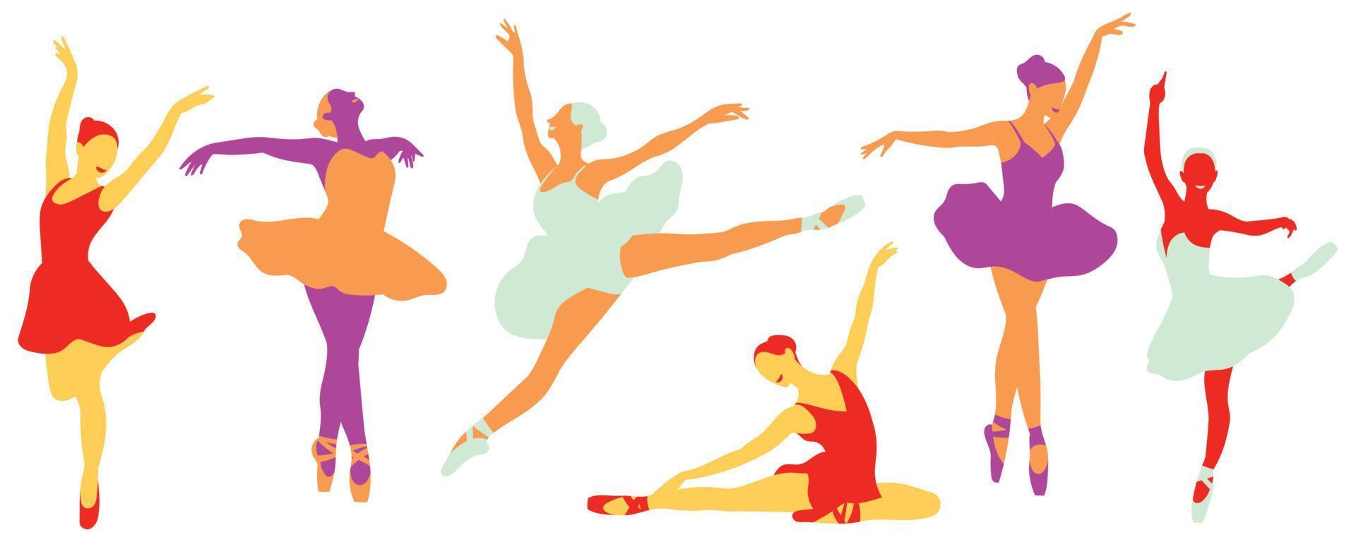 un gruppo di giovani ballerine con un corpo perfetto sta ballando vettore