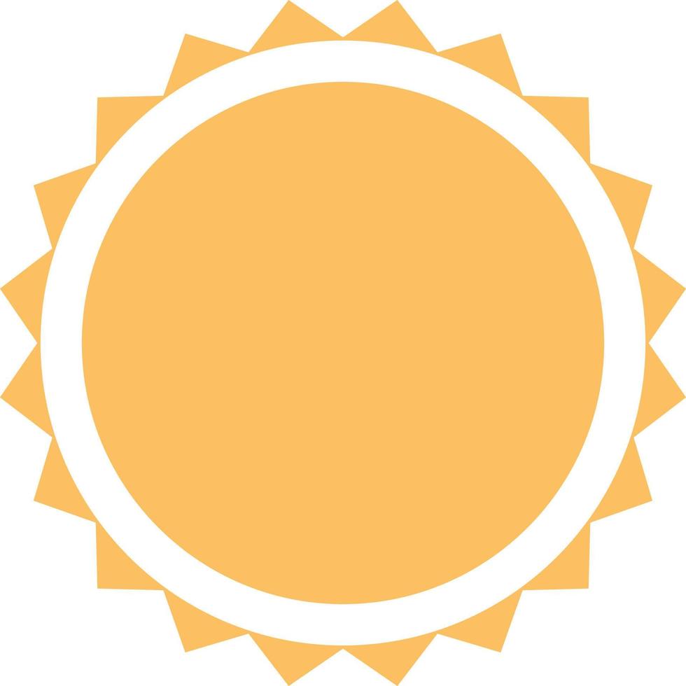 icona del sole. simbolo dell'estate. segno di luce solare. vettore