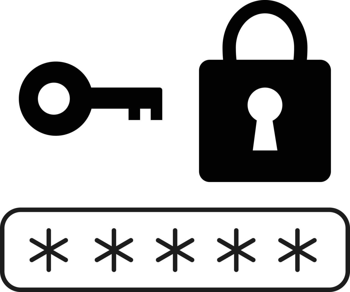 icona di sicurezza della password. simbolo di sicurezza della password. segno di protezione con password. vettore