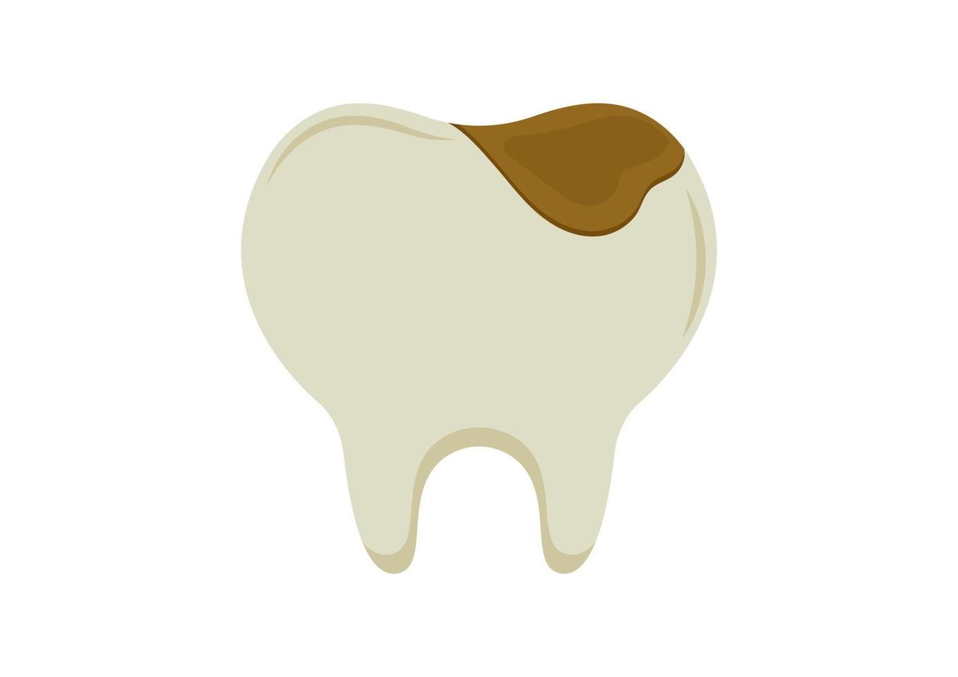 illustrazione vettoriale del dente cariato isolata su sfondo bianco