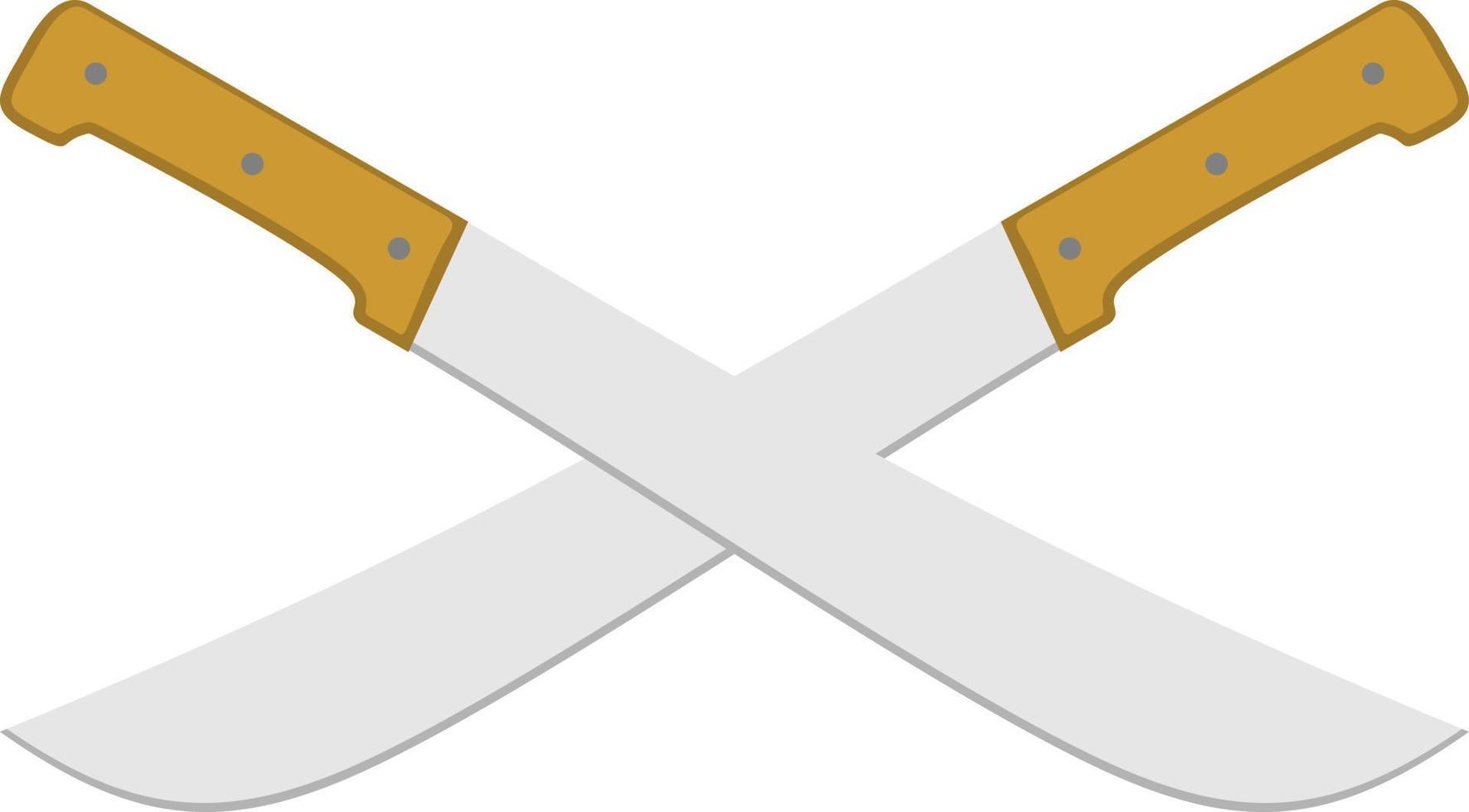 due machete incrociati latino. logo. illustrazione piatta vettore
