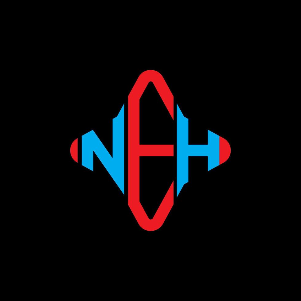 neh lettera logo design creativo con grafica vettoriale