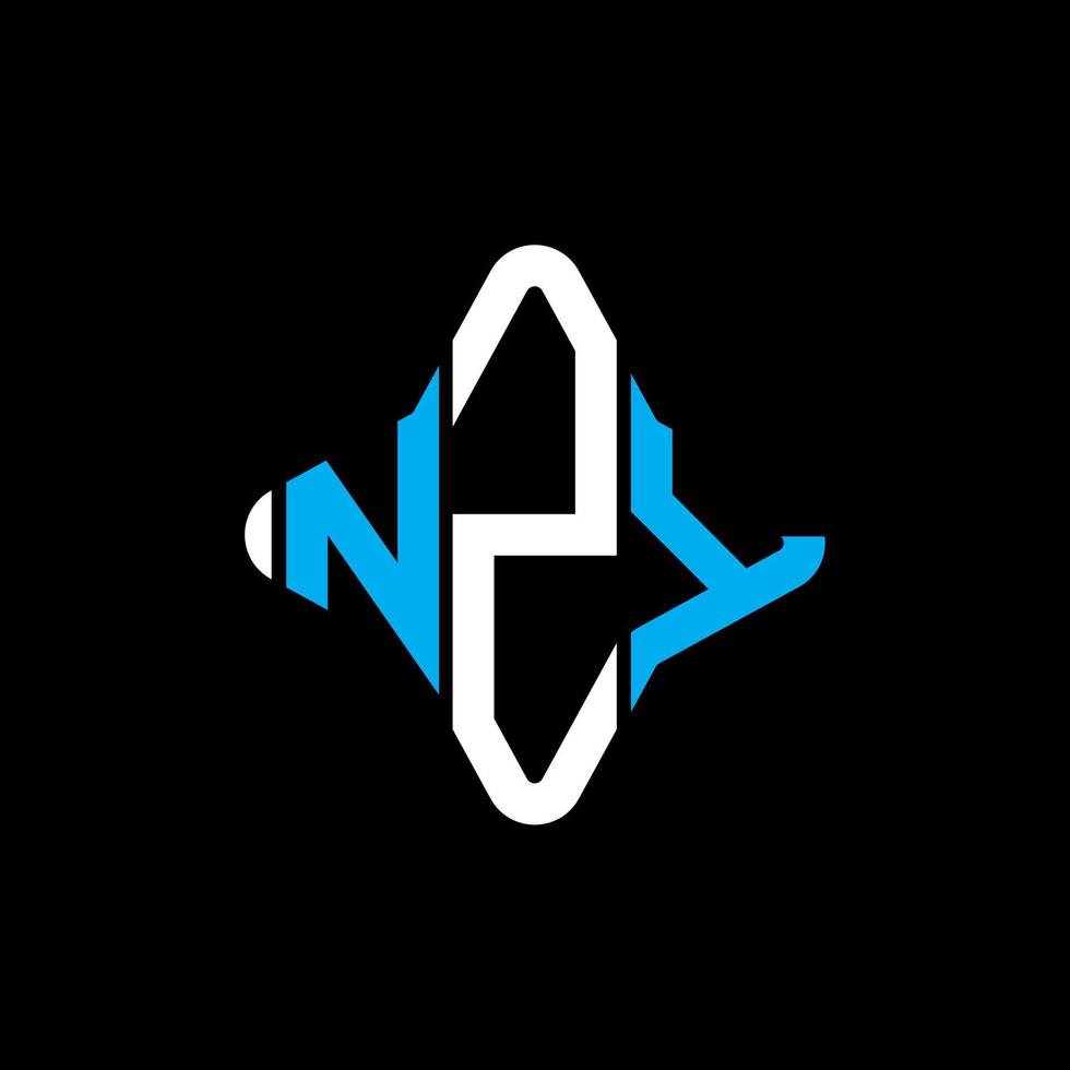 nzy lettera logo design creativo con grafica vettoriale