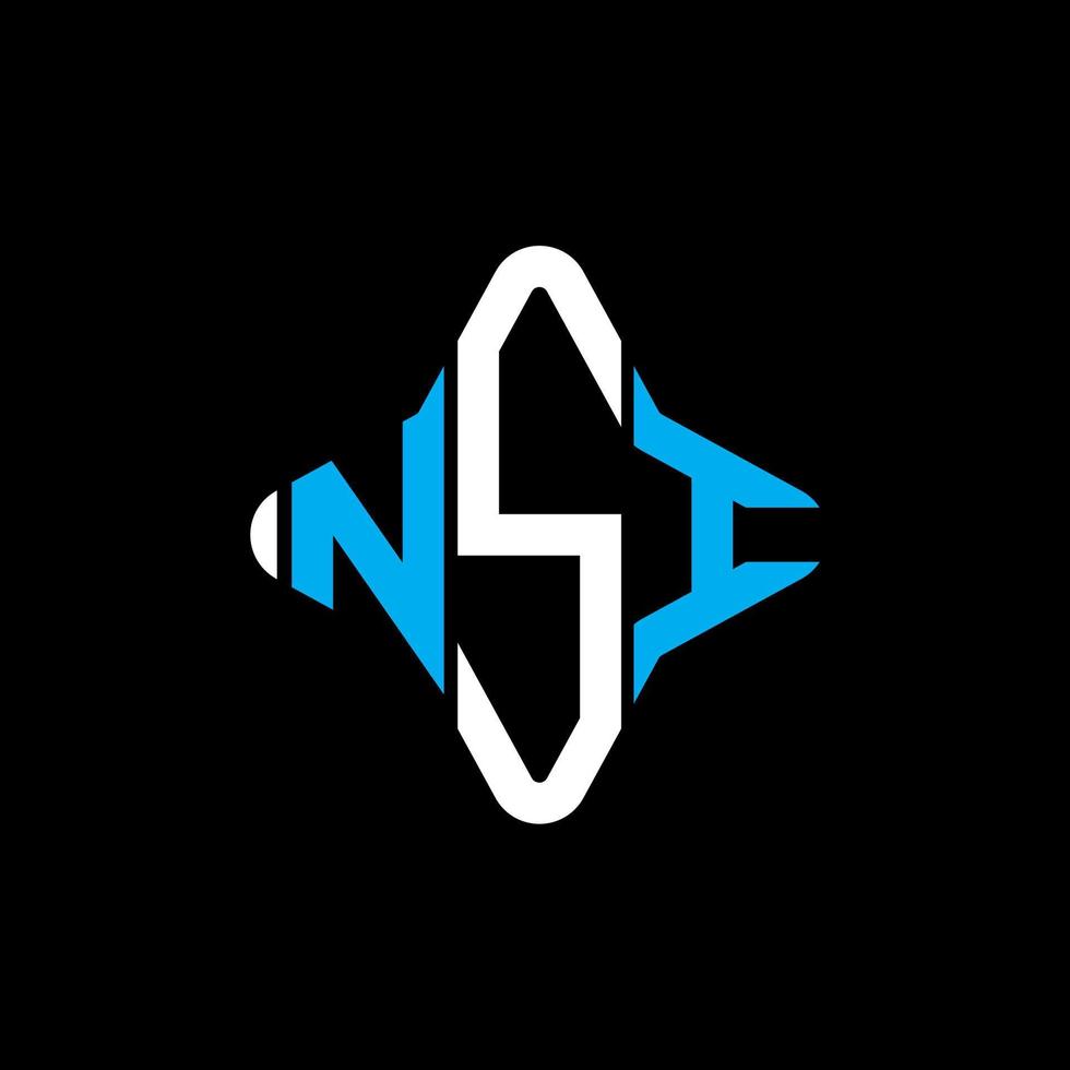 nsi lettera logo design creativo con grafica vettoriale