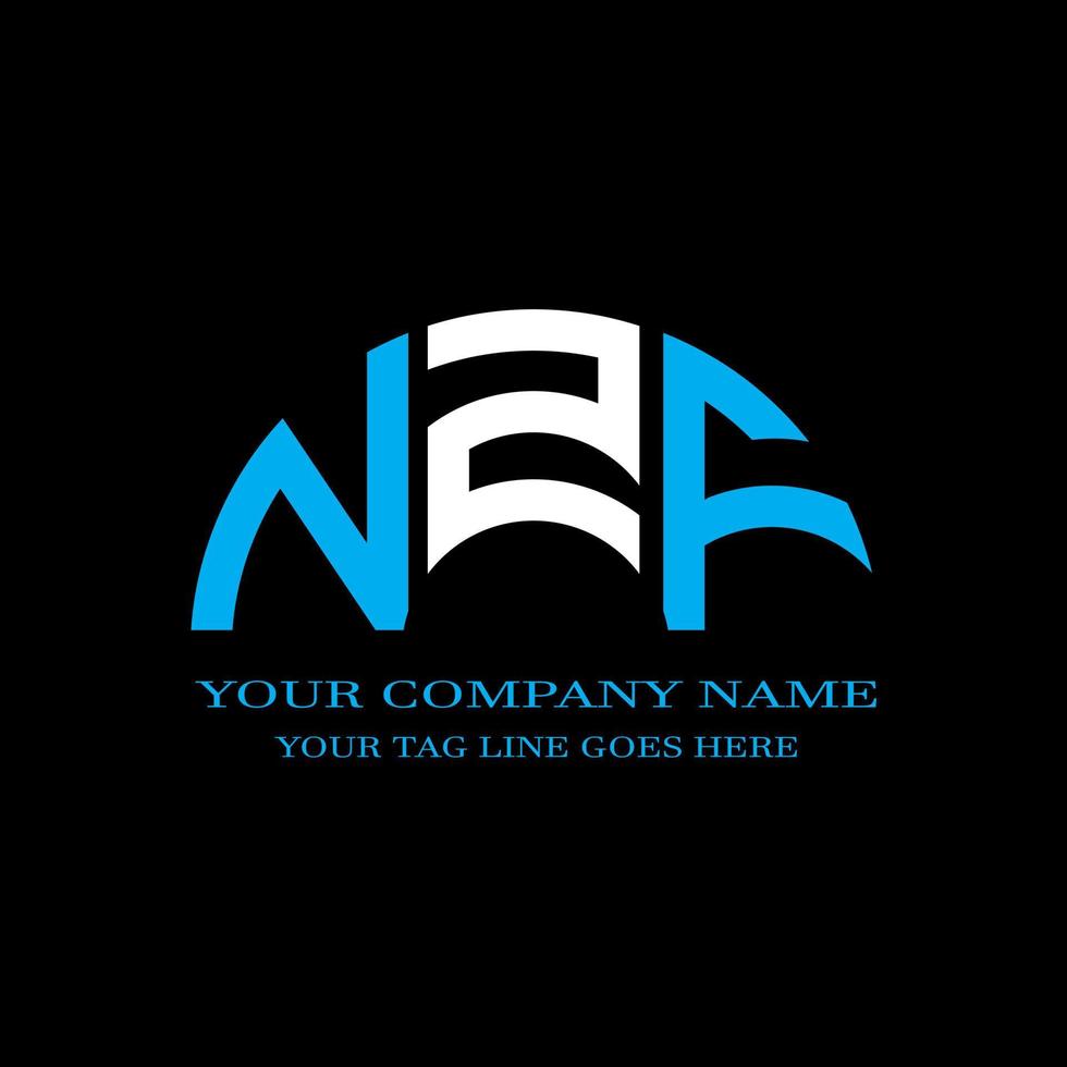 nzf lettera logo design creativo con grafica vettoriale