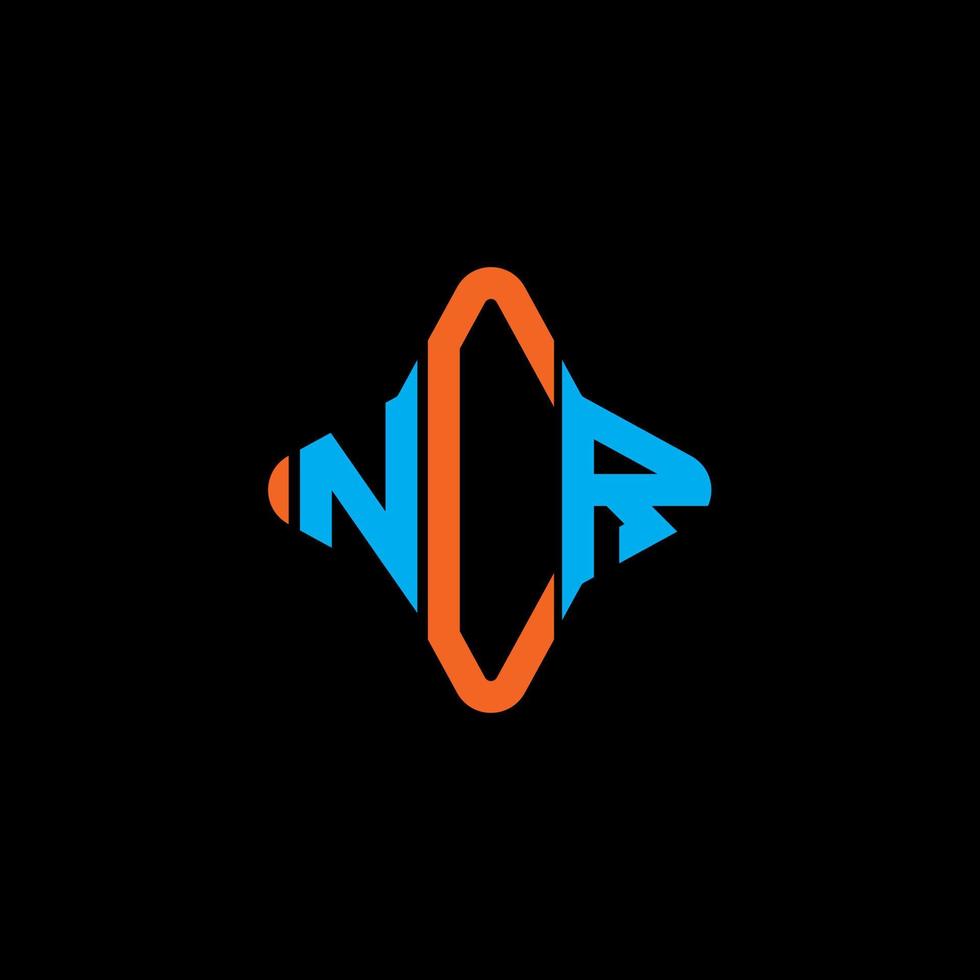 ncr lettera logo design creativo con grafica vettoriale