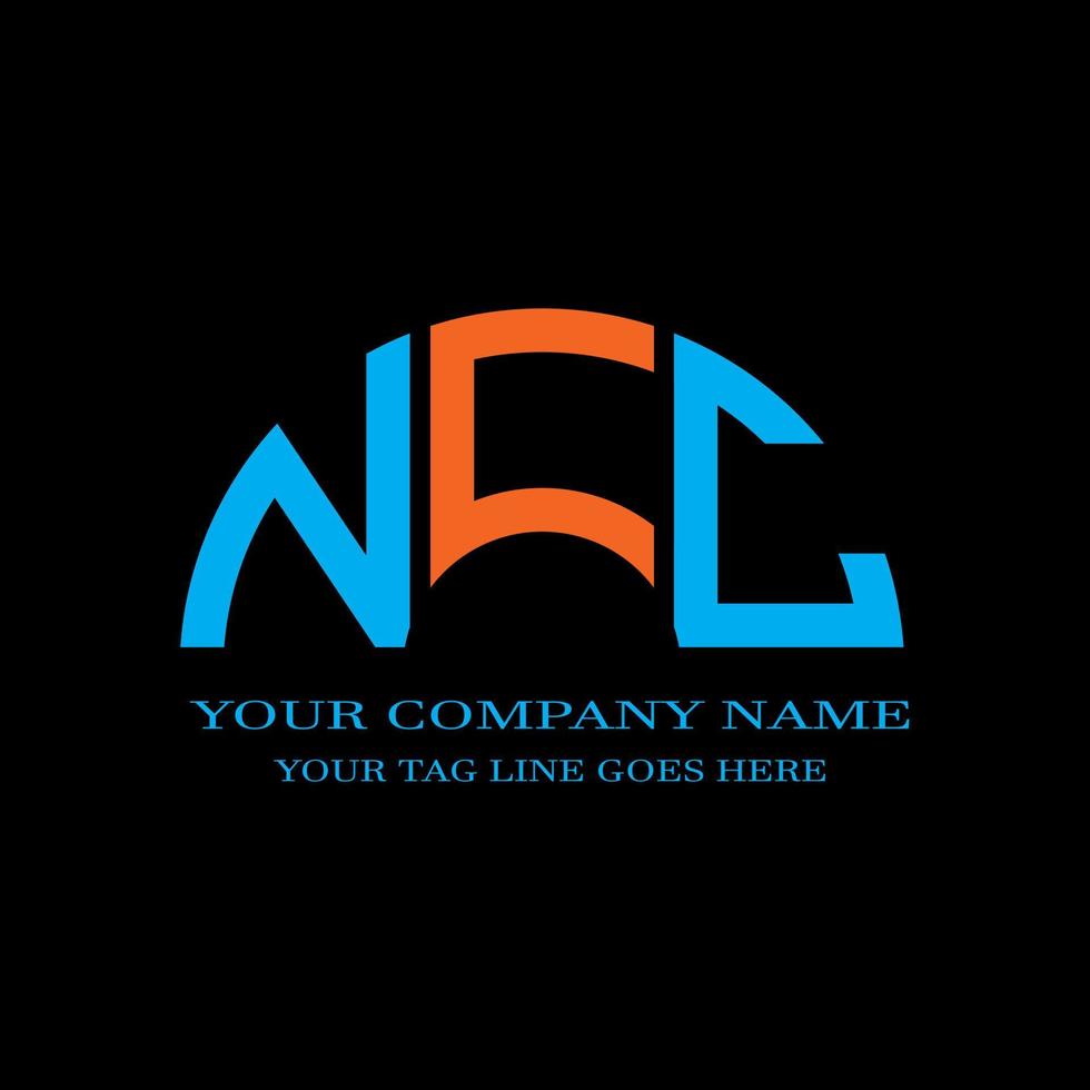 design creativo del logo della lettera ncc con grafica vettoriale
