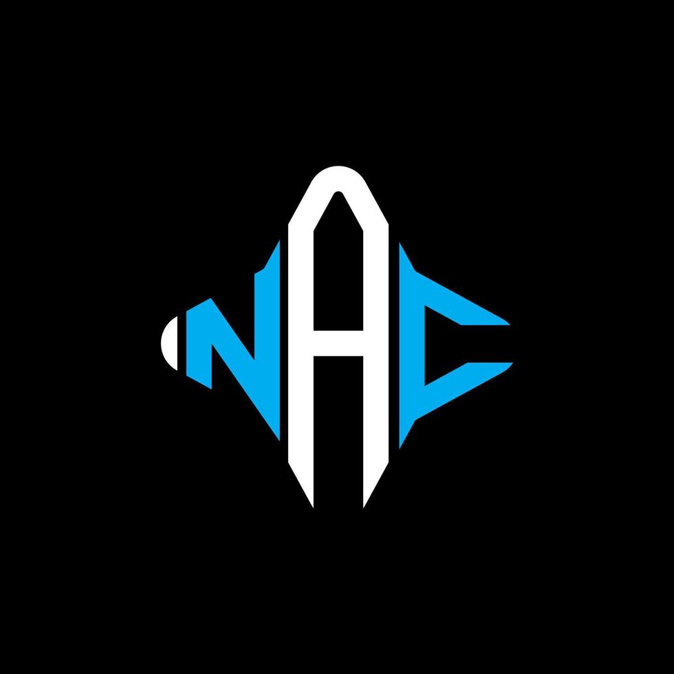 nac lettera logo design creativo con grafica vettoriale