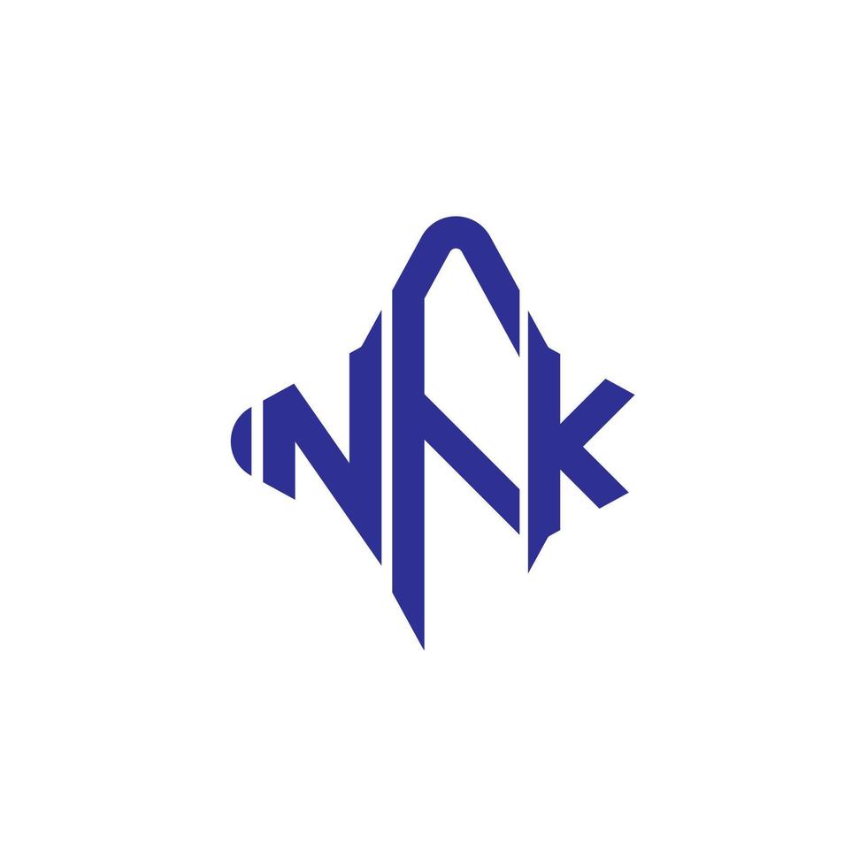 nfk lettera logo design creativo con grafica vettoriale