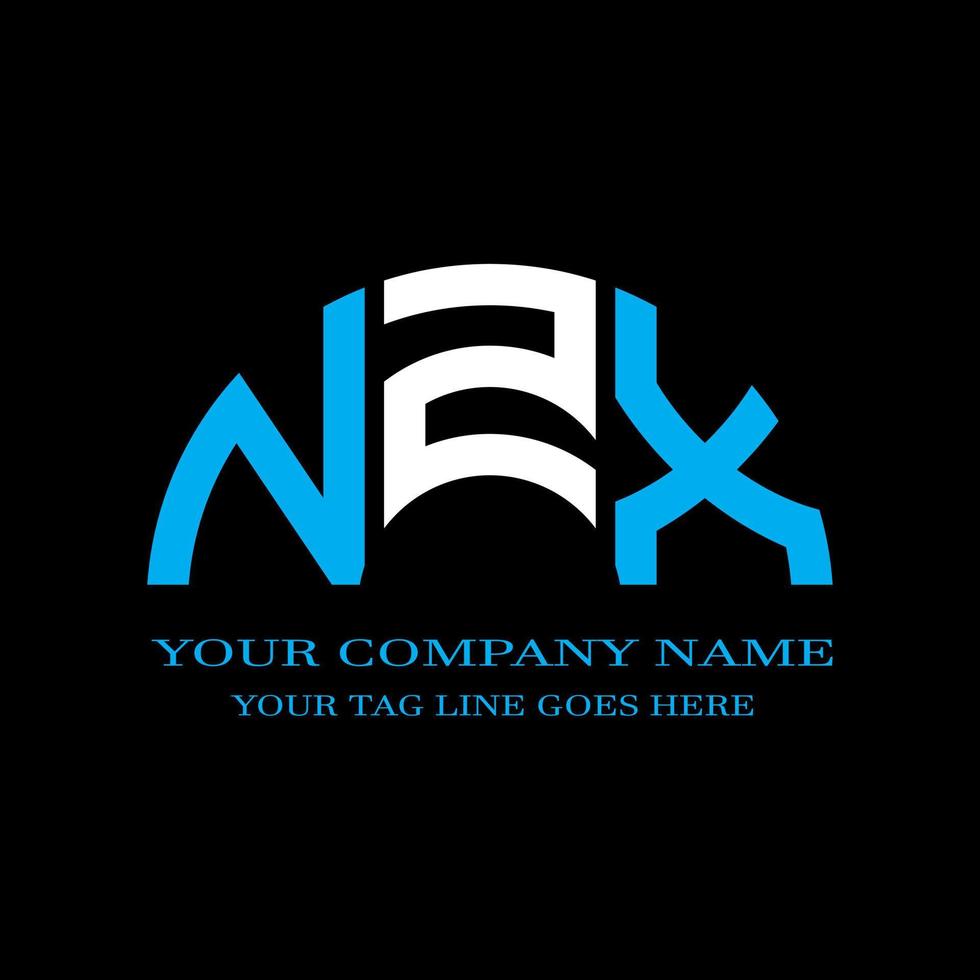 nzx lettera logo design creativo con grafica vettoriale