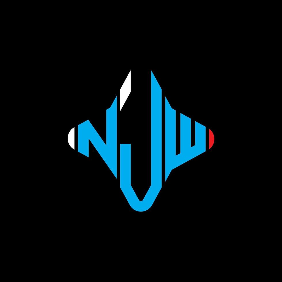 njw lettera logo design creativo con grafica vettoriale