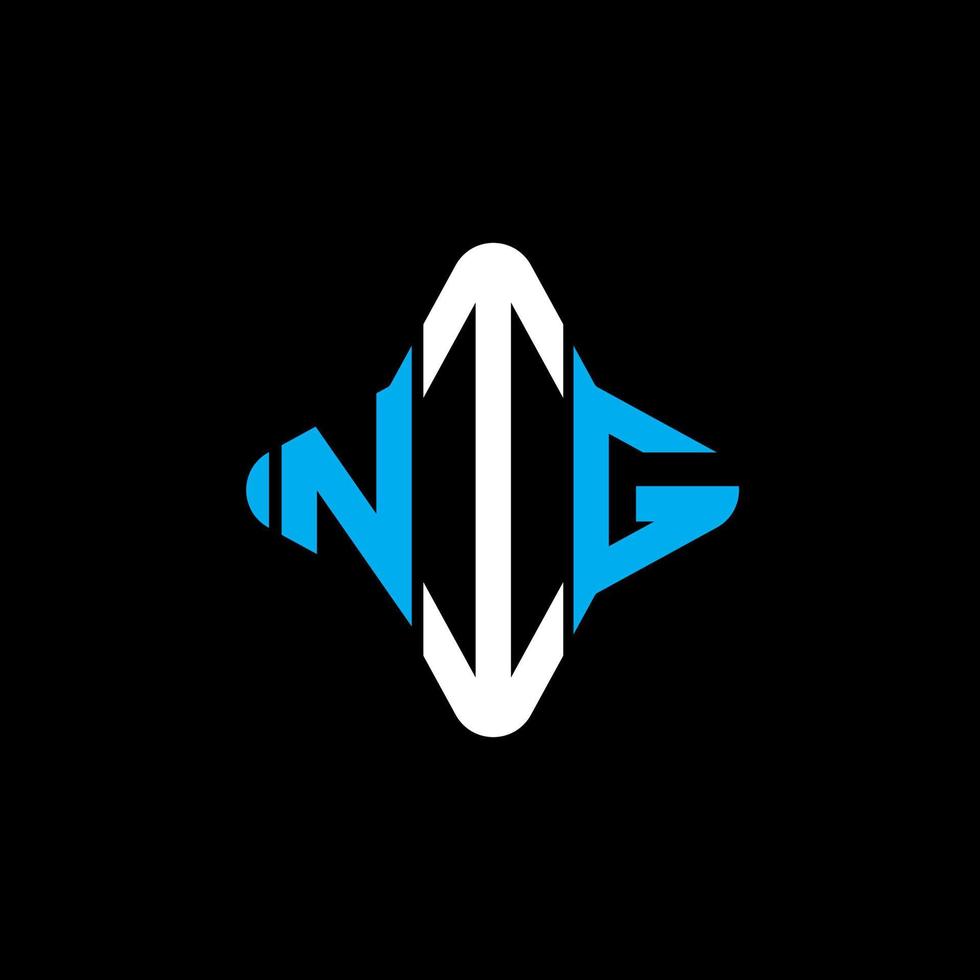 nig lettera logo design creativo con grafica vettoriale