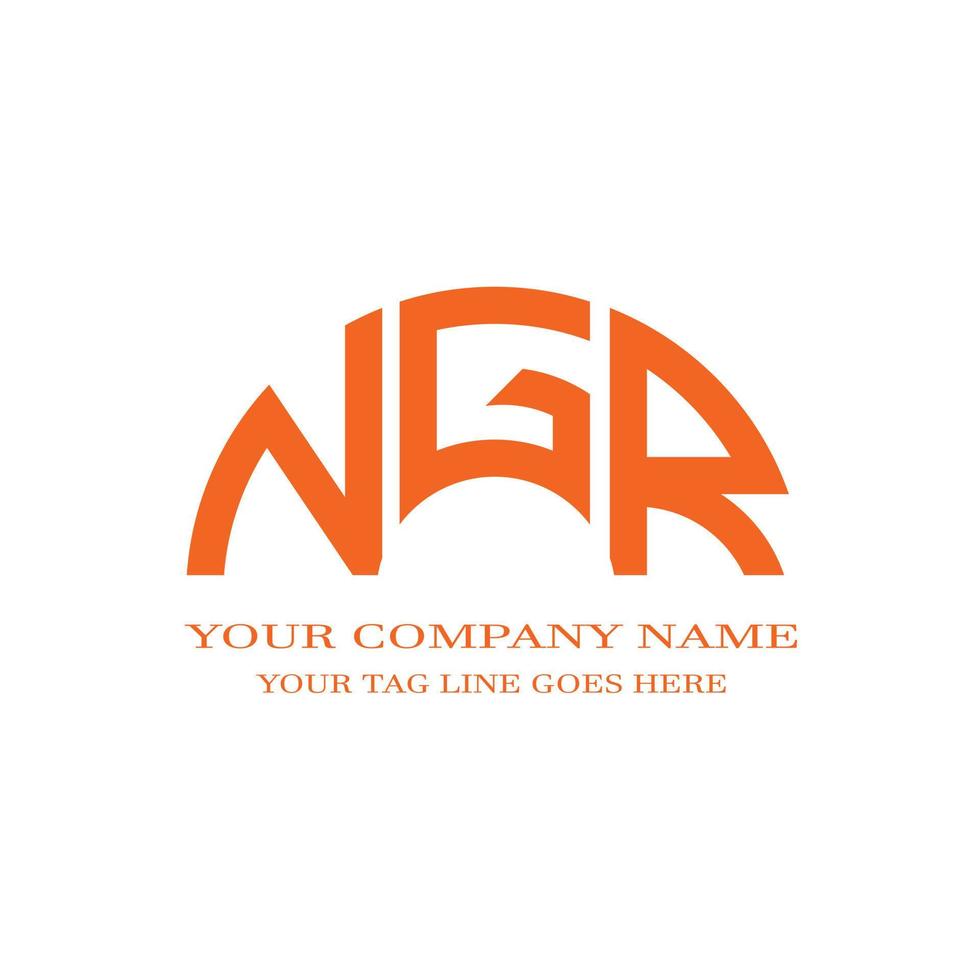 ngr lettera logo design creativo con grafica vettoriale