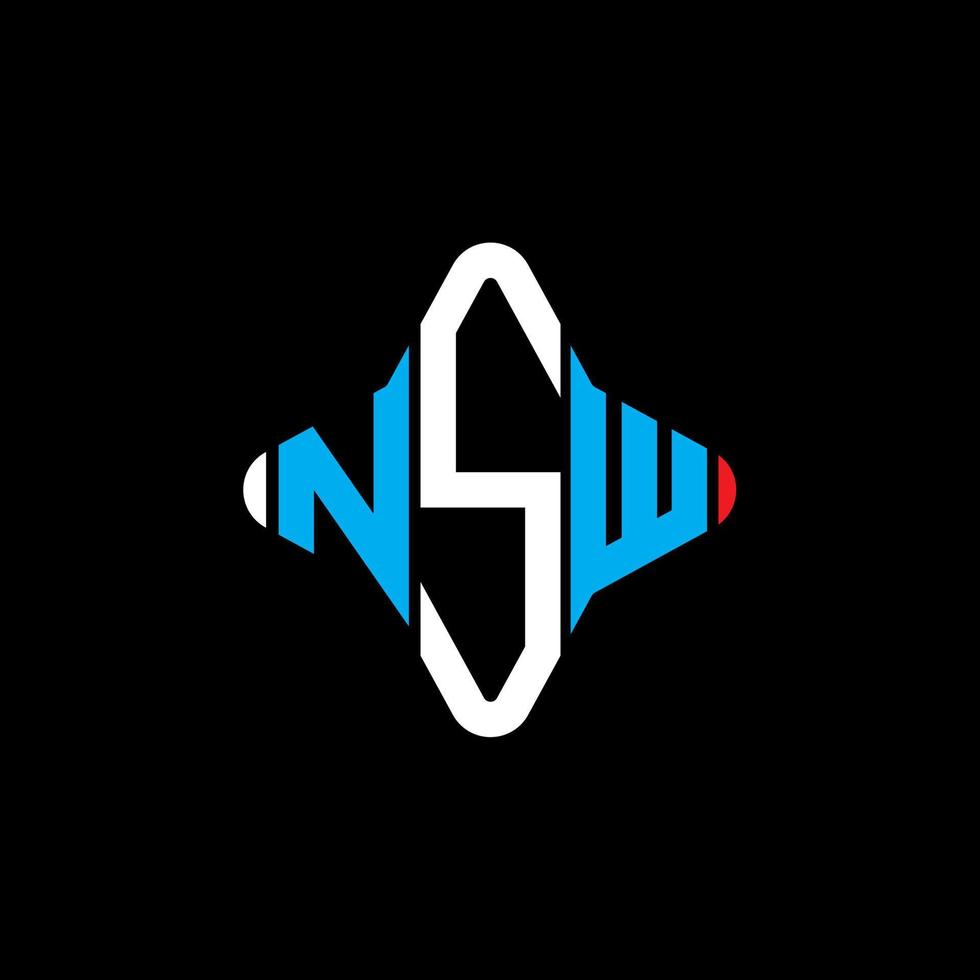 nsw lettera logo design creativo con grafica vettoriale