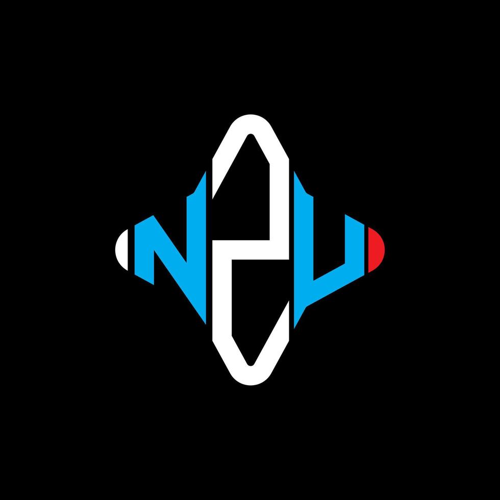 nzu lettera logo design creativo con grafica vettoriale