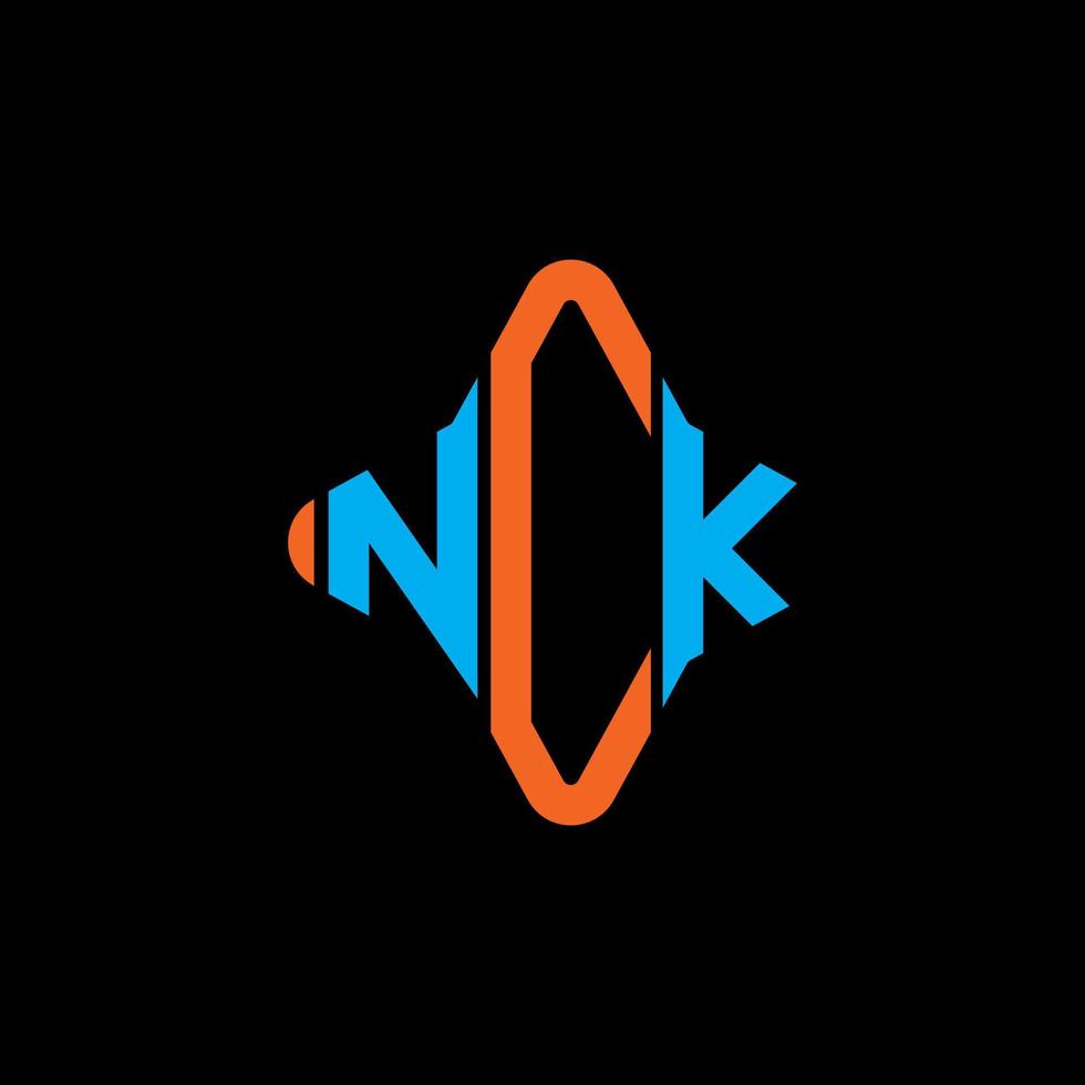 nck lettera logo design creativo con grafica vettoriale