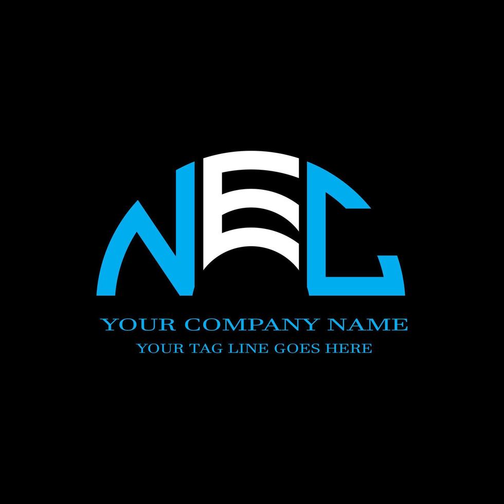 nec lettera logo design creativo con grafica vettoriale