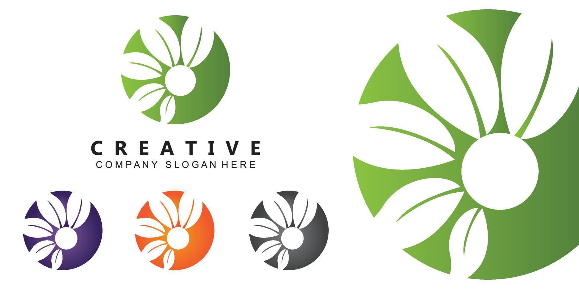 simbolo di vettore del logo della pianta della foglia verde di qualità premium