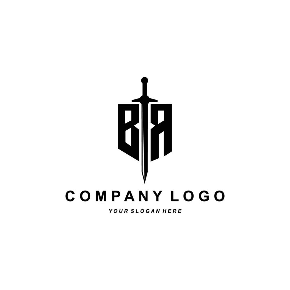 logo della lettera br, illustrazione alfabetica del design iniziale del marchio dell'azienda, t-shirt, serigrafia, adesivi vettore