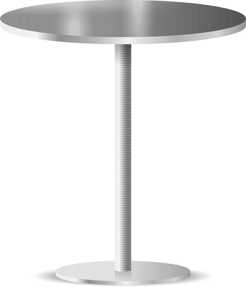 Illustrazione 3d di una tavola rotonda in metallo bianco vettore