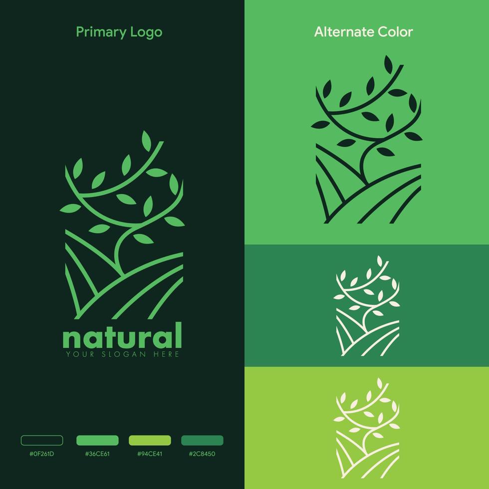 elegante concetto di logo naturale organico vettore