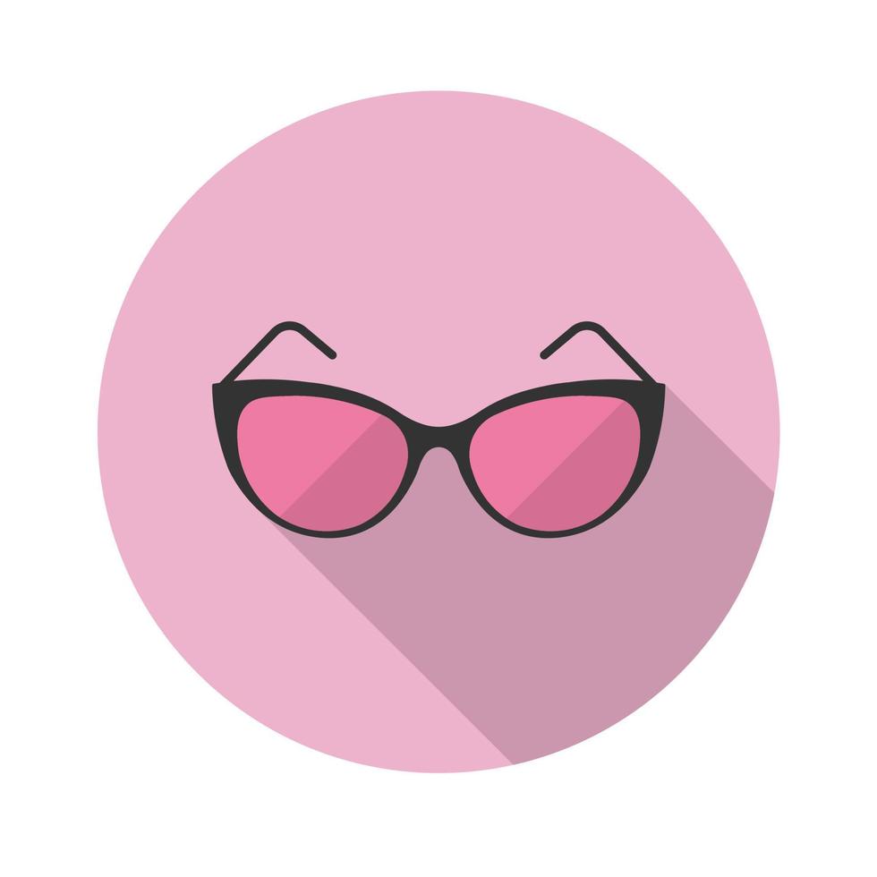 occhiali da sole femminili alla moda flat icon.vector illustrazione in uno stile semplice con un'ombra cadente. 10 eps. vettore