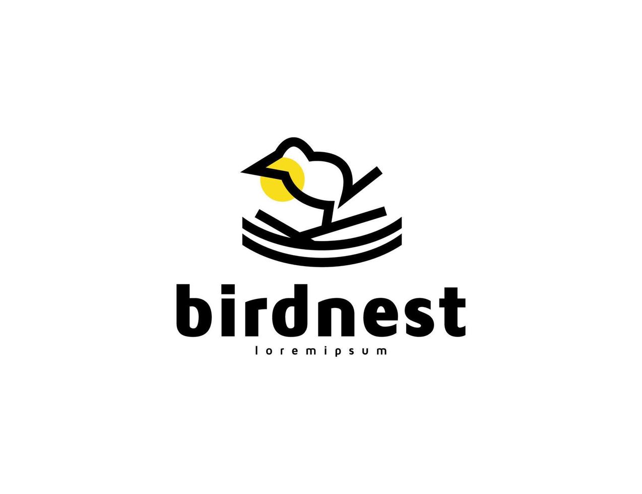 design iconico del logo del nido di uccello astratto vettore