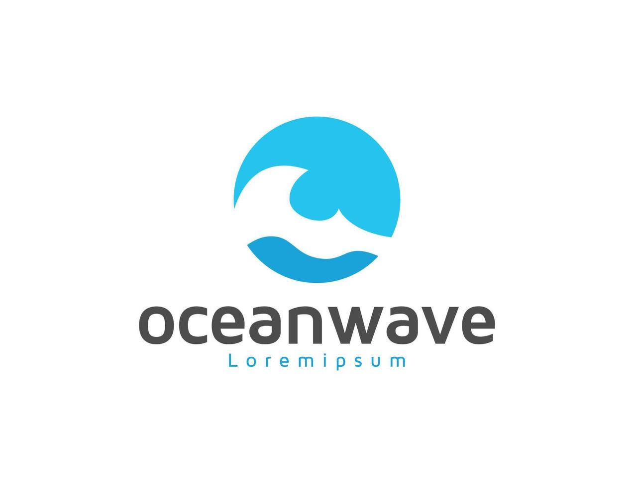 design moderno del logo dell'onda del mare blu vettore