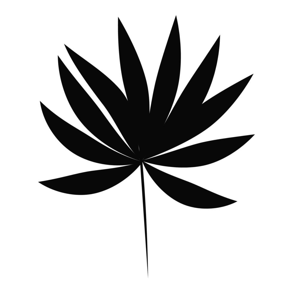 sagoma di foglie di palma, isolata su uno sfondo bianco vettore