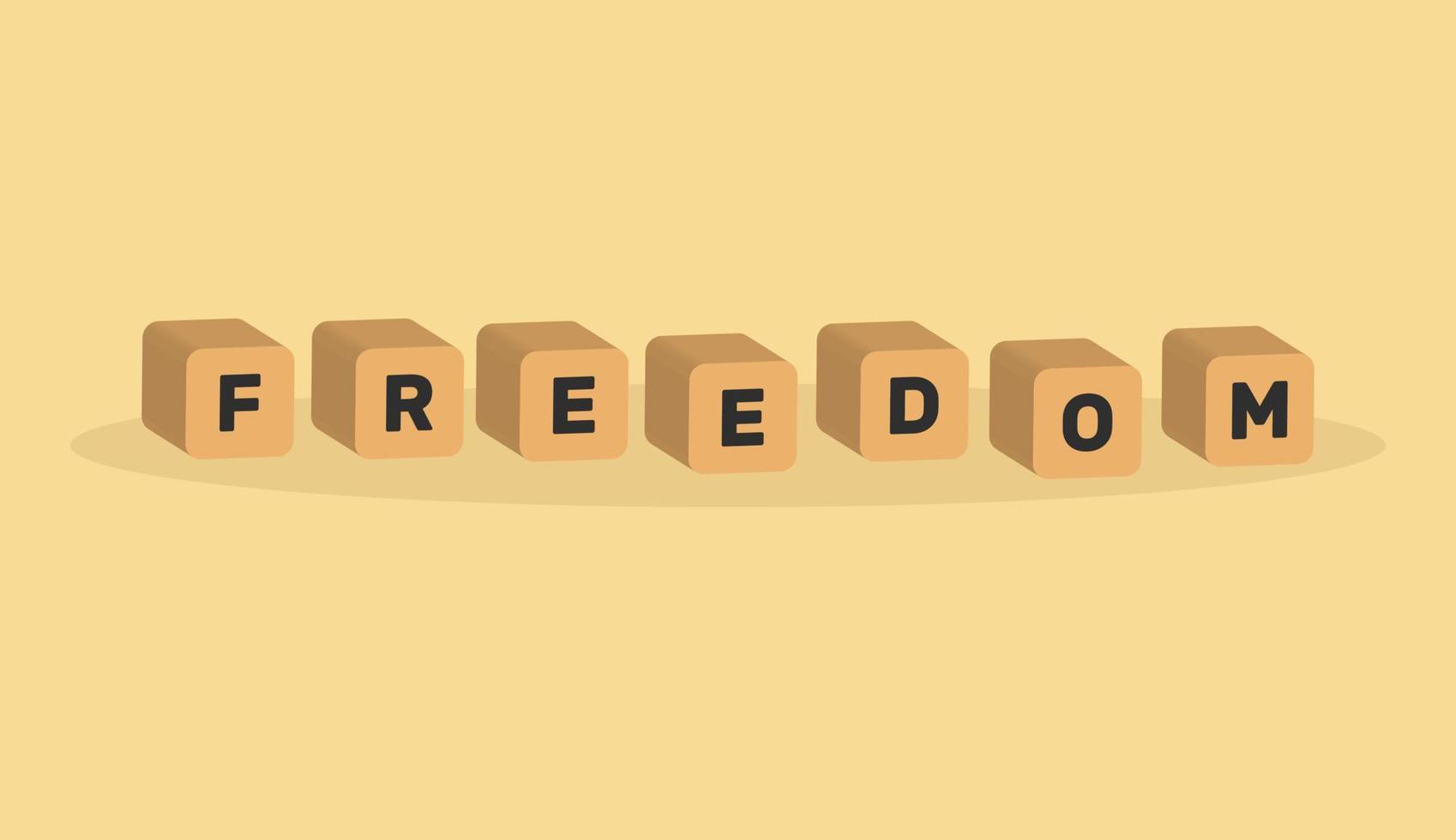 Concetto di libertà 3d in stile cartone animato minimale vettore