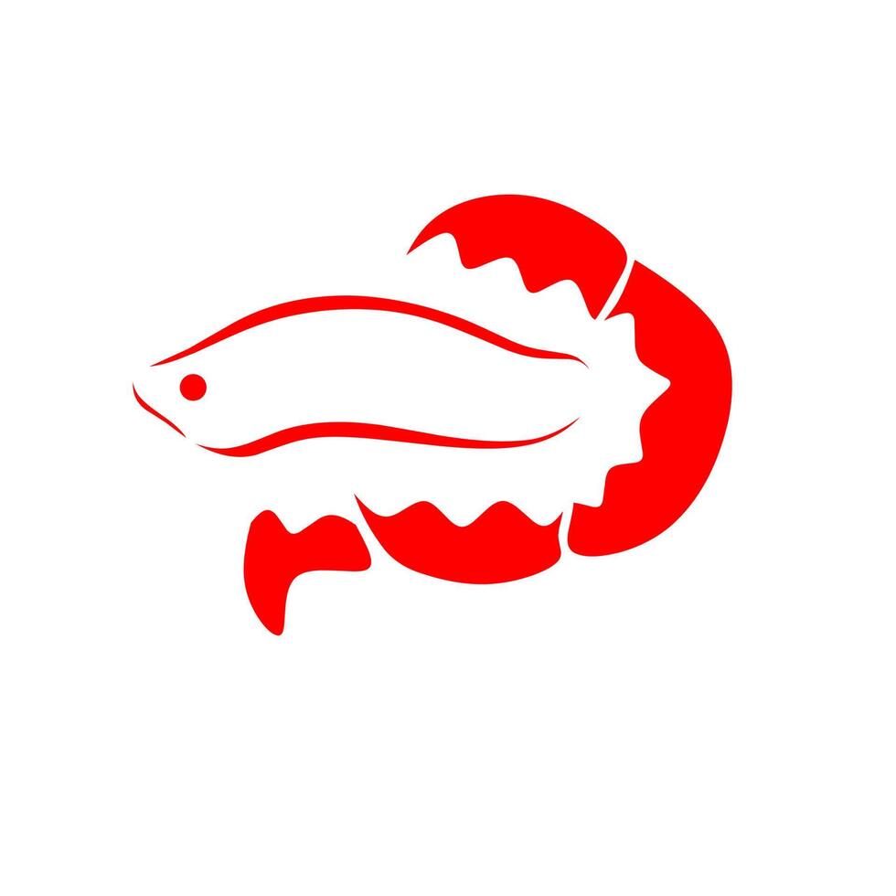 logo betta pesce in stile moderno. su sfondo bianco. illustrazione vettoriale. vettore