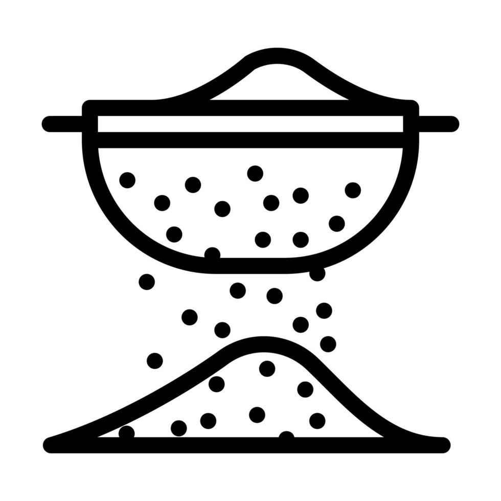 illustrazione vettoriale dell'icona della linea del setaccio della farina