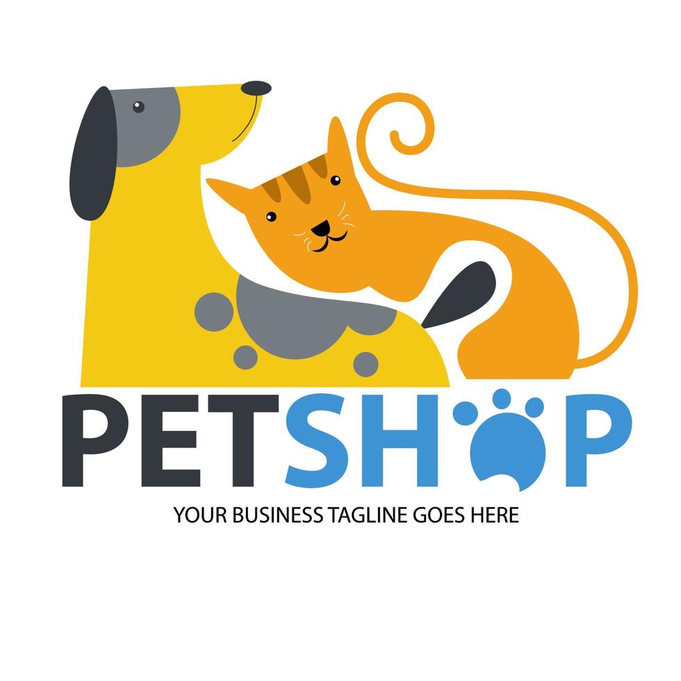 illustrazione del logo di vettore del negozio di animali