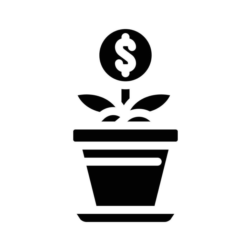 illustrazione vettoriale dell'icona del glifo in crescita della spesa