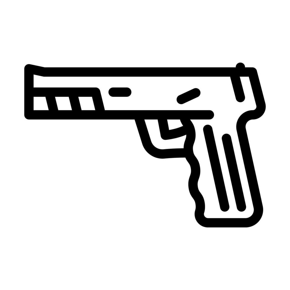 illustrazione vettoriale dell'icona della linea della pistola della pistola