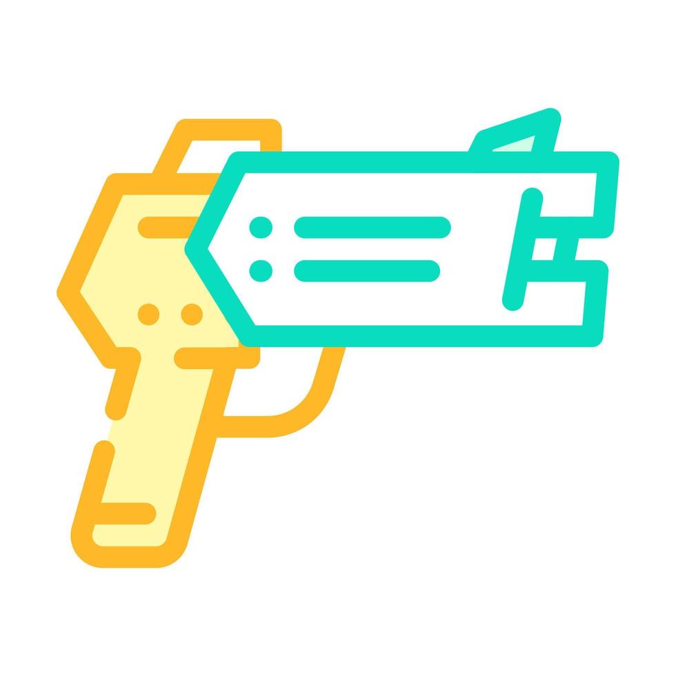 illustrazione vettoriale dell'icona del colore della riunione di protesta con la pistola stordente