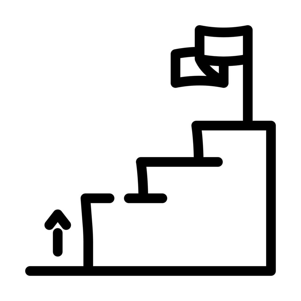 illustrazione vettoriale dell'icona della linea di raggiungimento dell'obiettivo aziendale