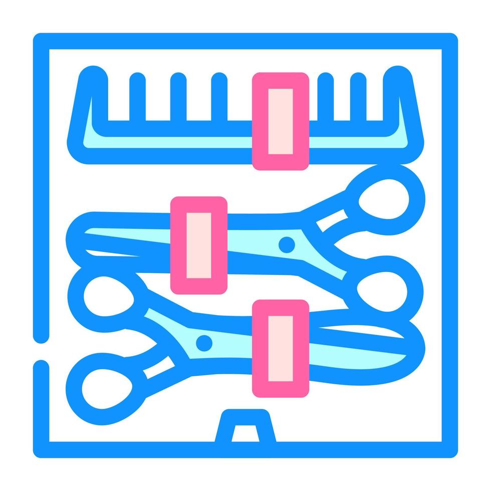 forbici e pettine set di toelettatura icona colore illustrazione vettoriale