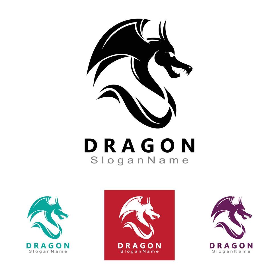 modello vettoriale unico minimalista di design del logo del drago
