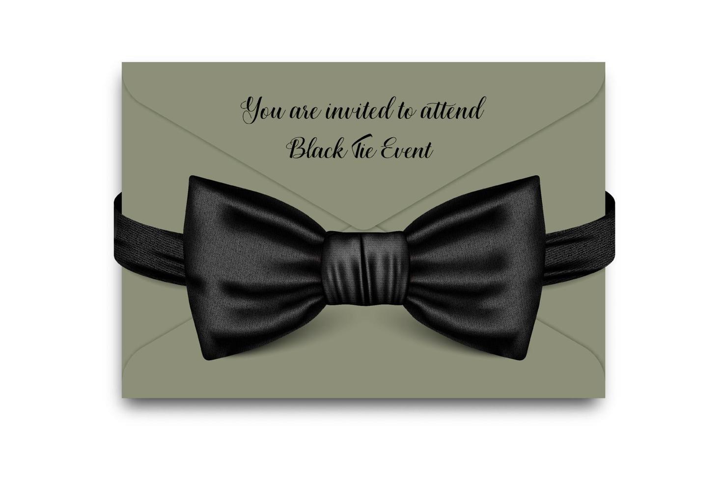 una busta di invito per una festa dell'uomo. vettore papillon nero. . design per un modello di festa del papà di un vero uomo