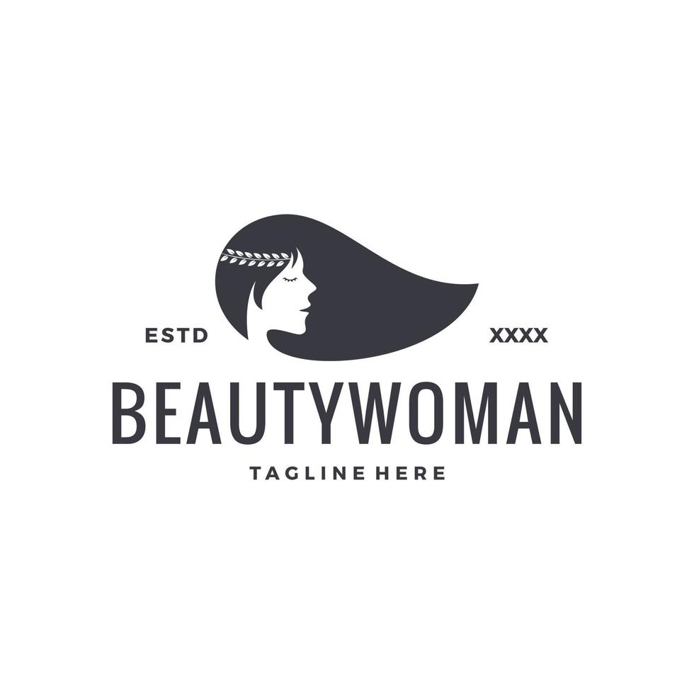 illustrazione vettoriale di bellezza donna logo design
